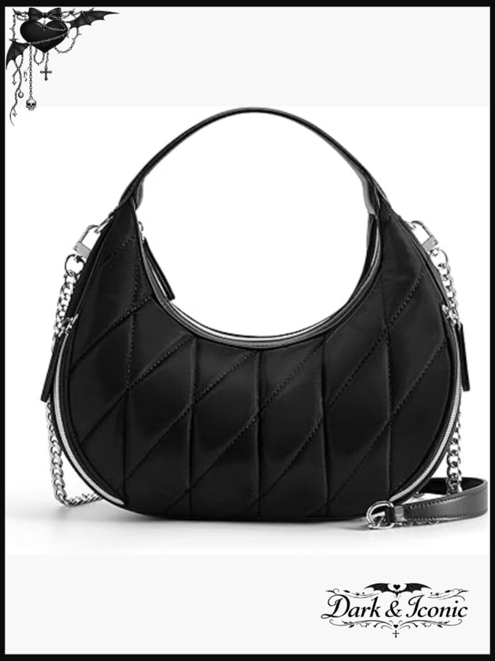 Small Quilted Crossbody Bag with RFID Protection, Removable Strap
